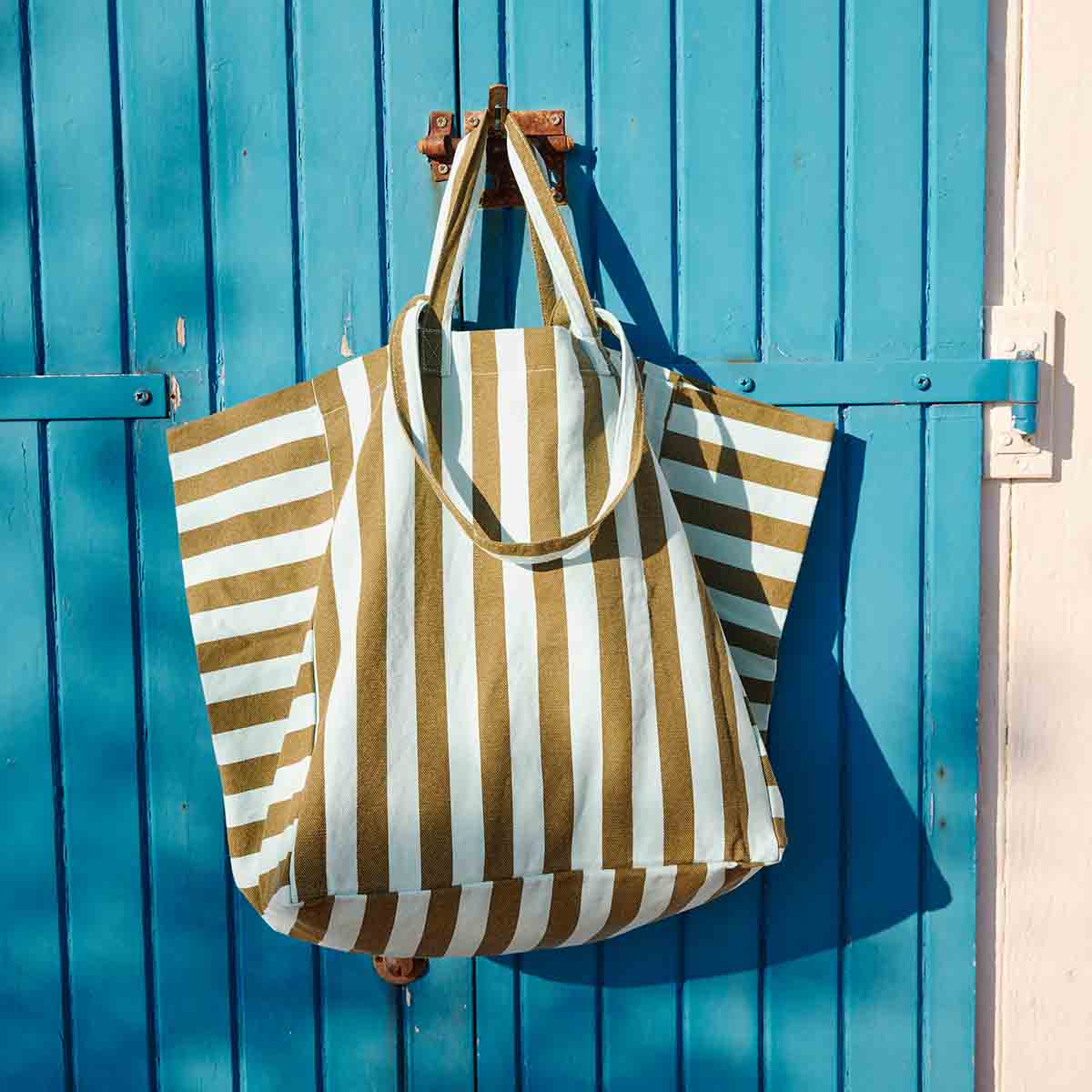 Einkaufstasche Elisa Streifen Aqua Olive
