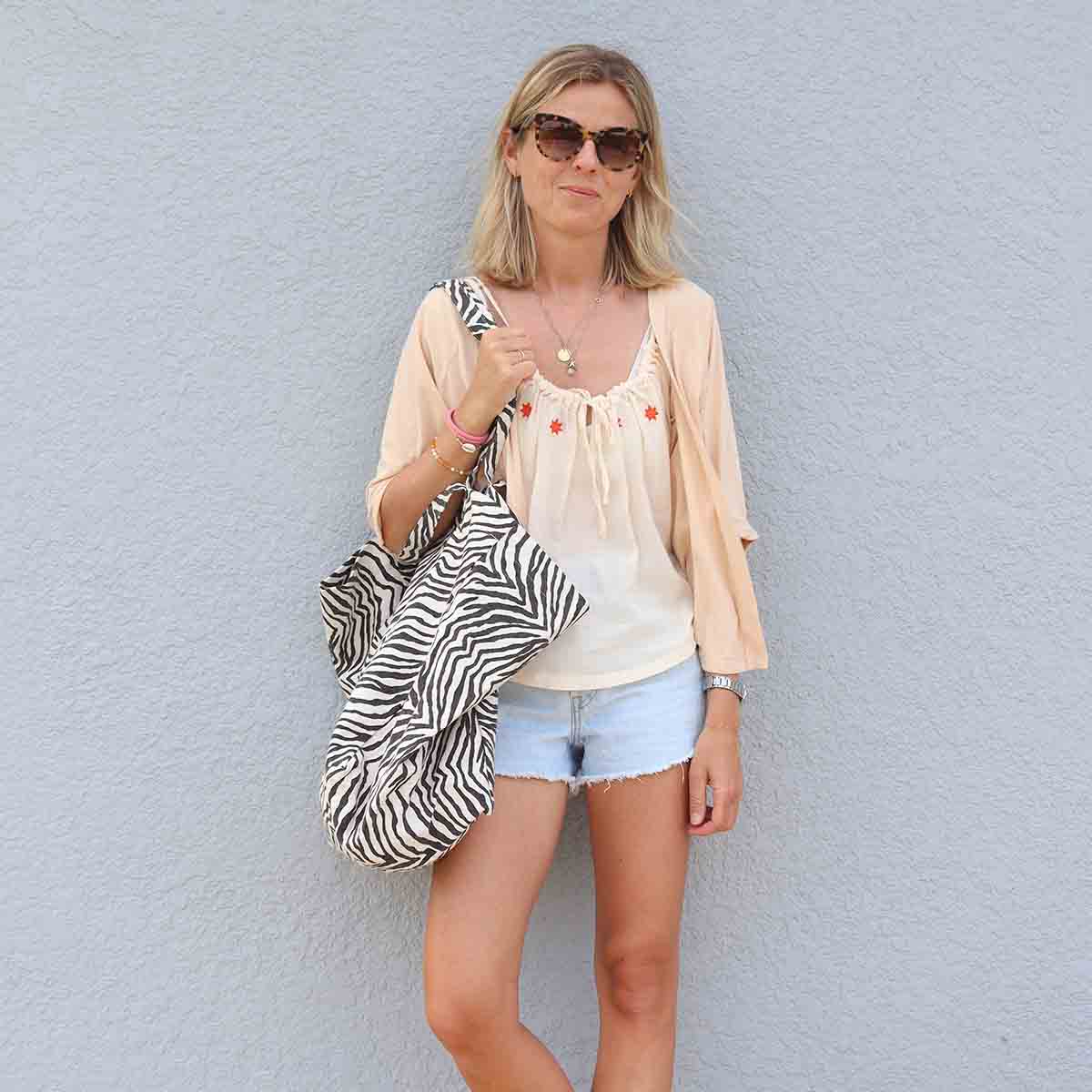 Einkaufstasche Elisa Zebra Beige
