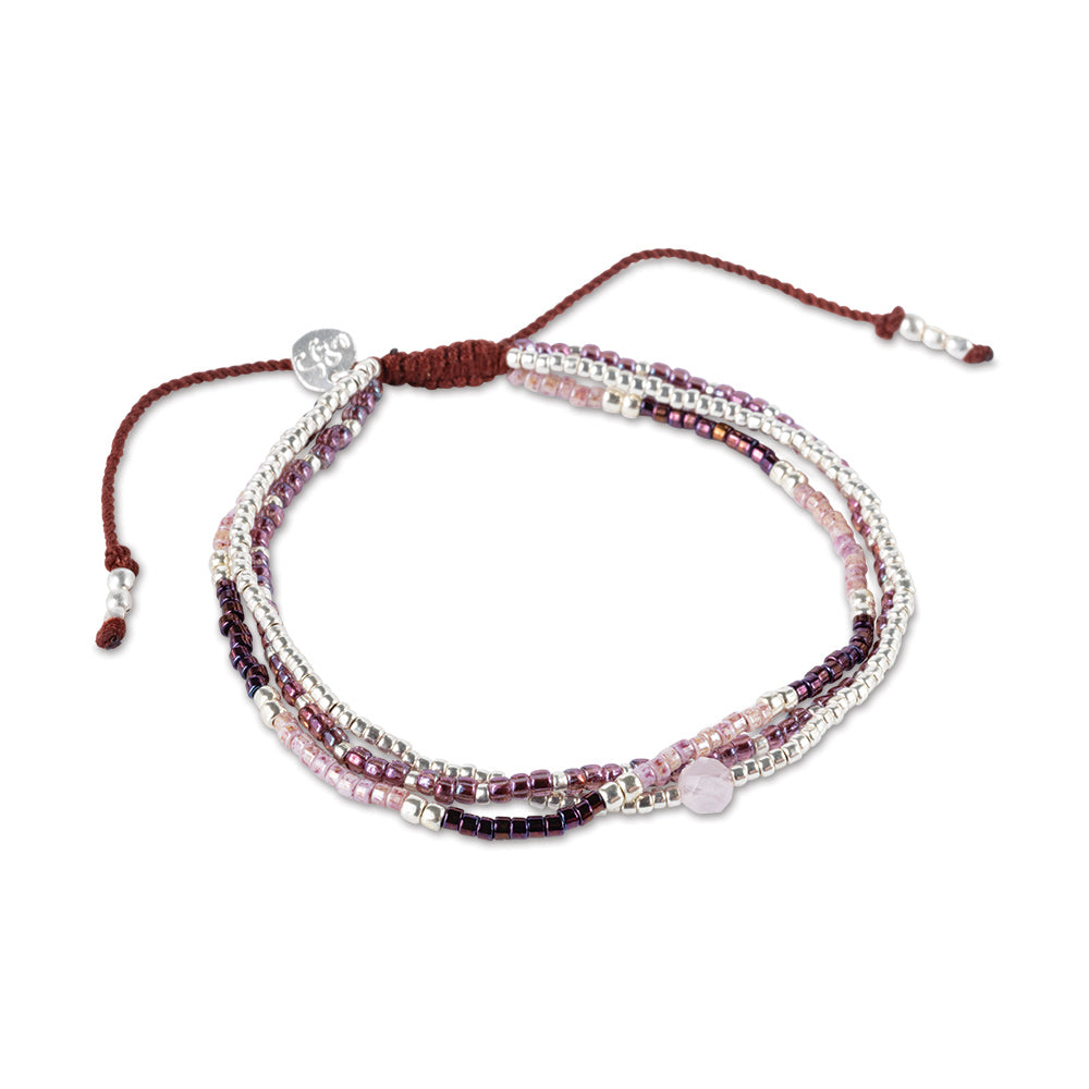 Reflection Rosenquarz silberfarbenes Armband