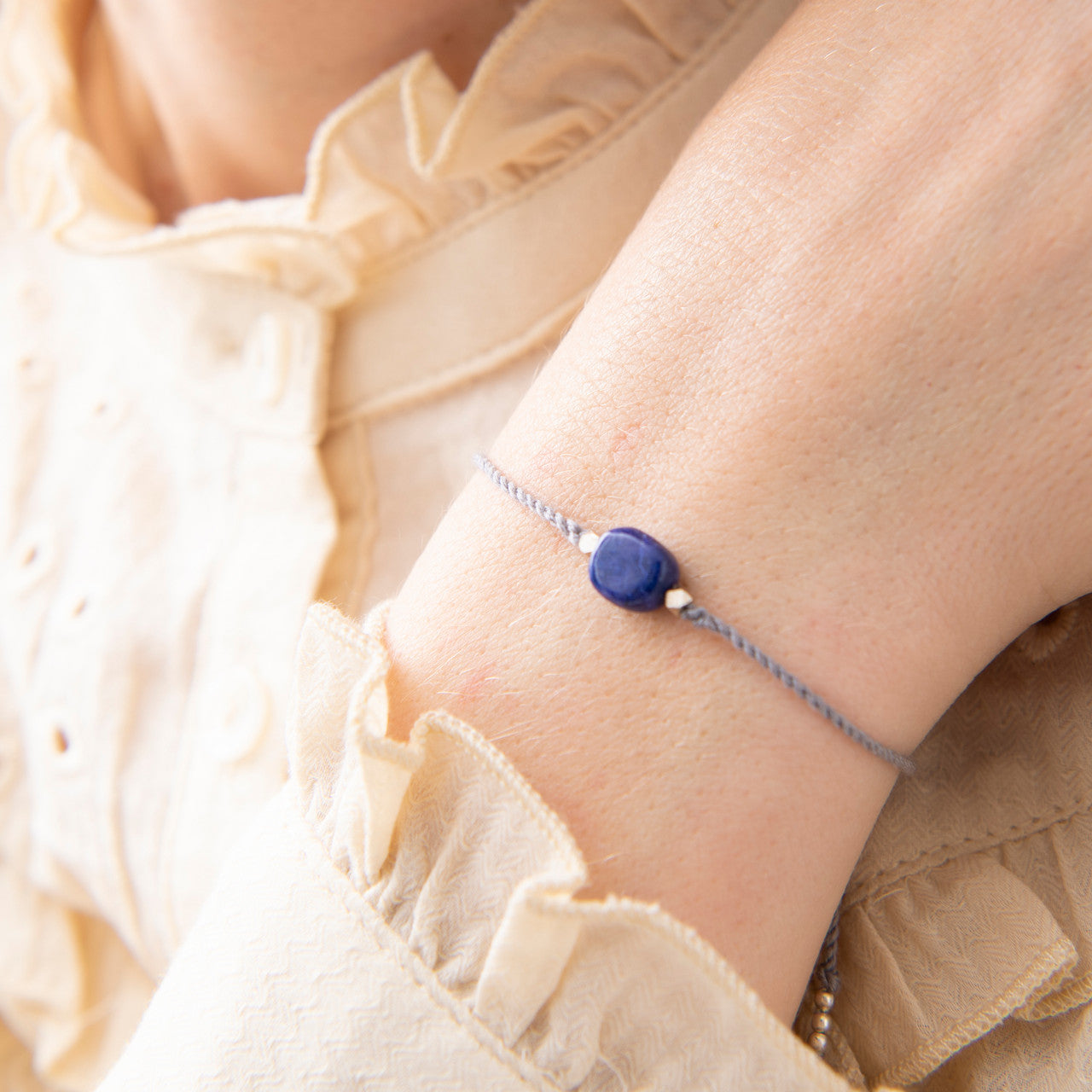 Edelsteinkarte Lapislazuli Silber Armband