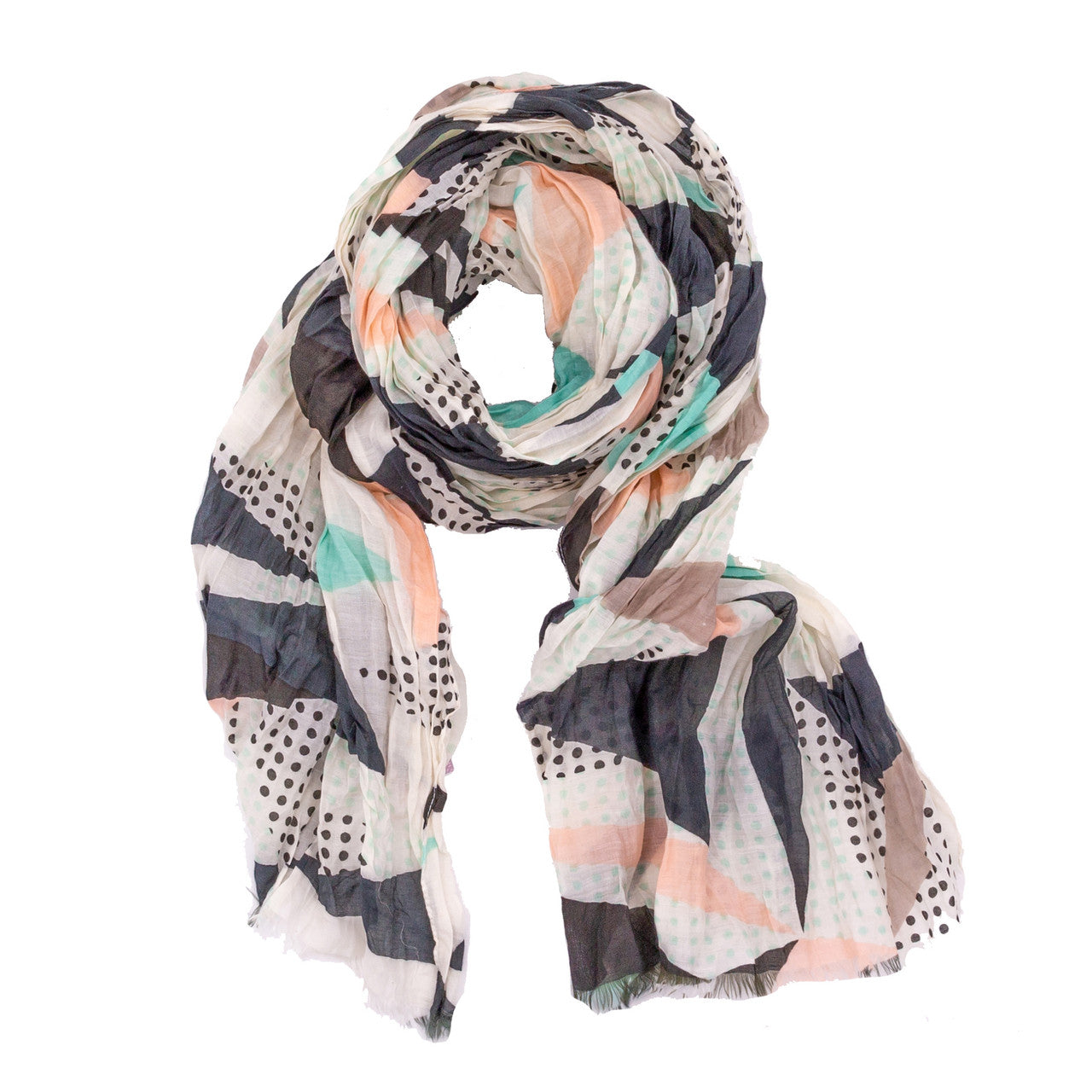 Schal rosa/mint/schwarz