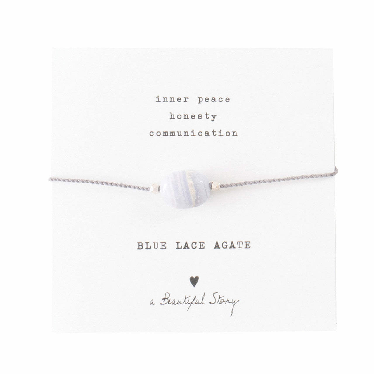 Edelsteinkarte Blauer Achat Silber Armband