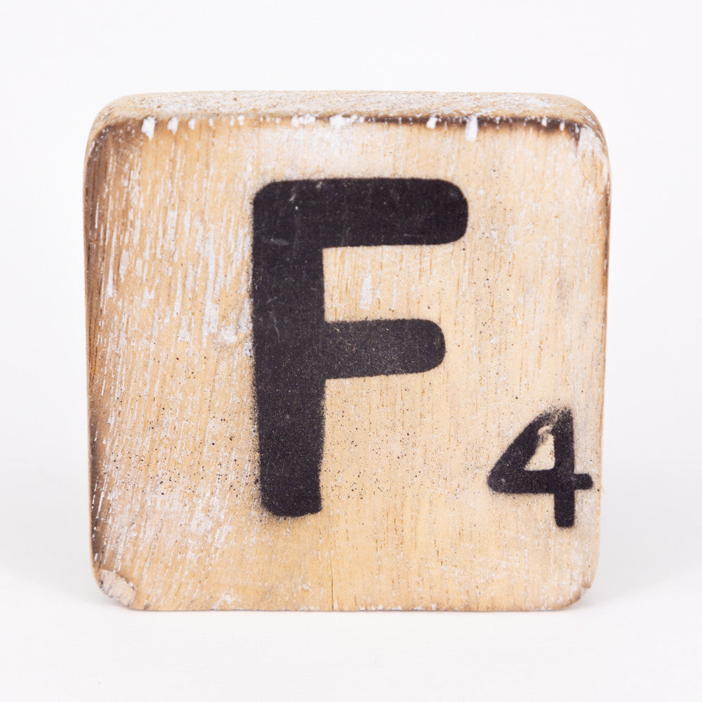 Holzbuchstabe - F - im Scrabble-Style