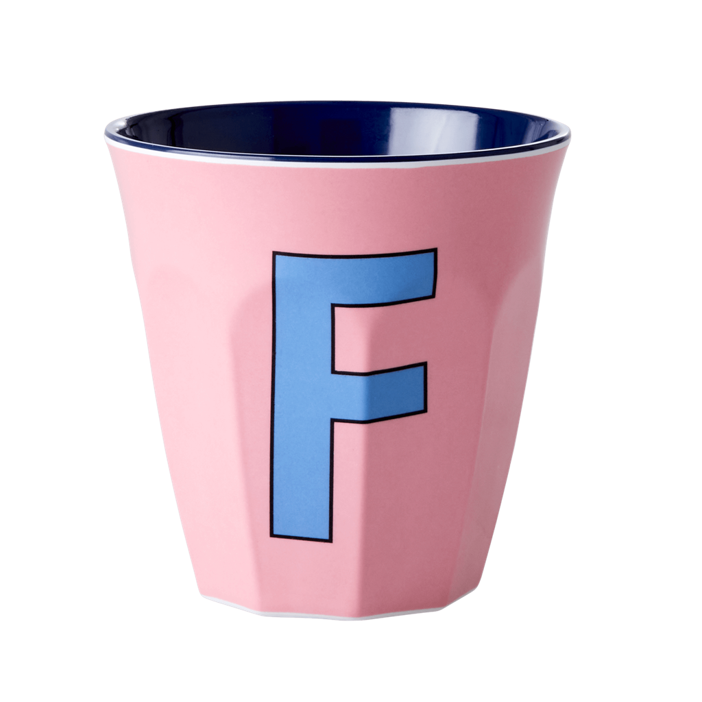 Buchstabenbecher Rosa F