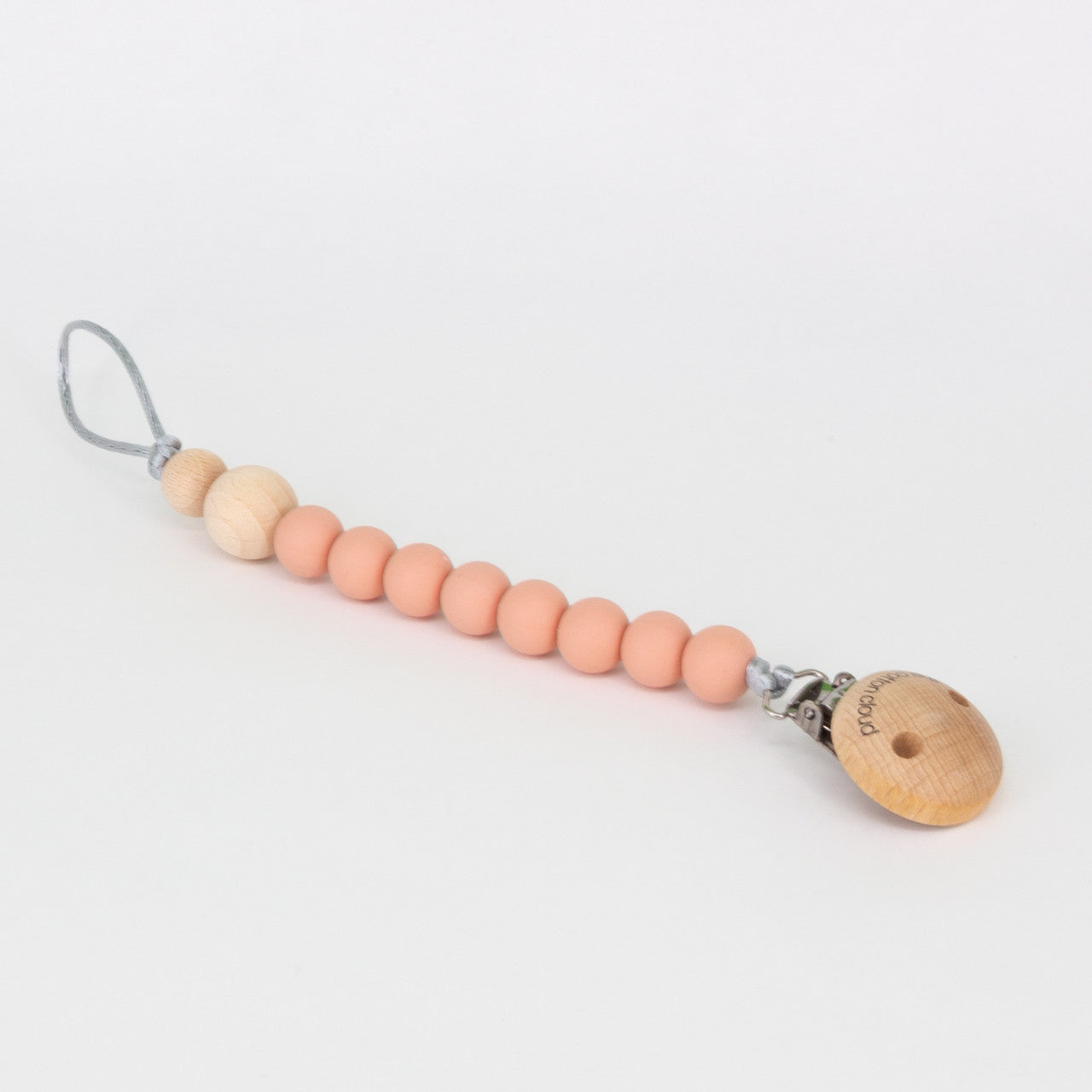 Schnullerkette Round aus Silikon und Holz - dusty pink - the cotton cloud