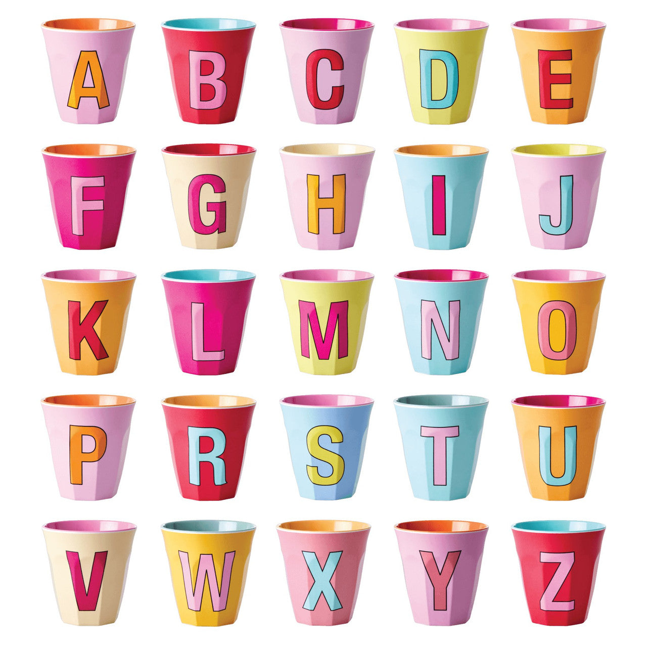 Buchstabenbecher Dunkles Pink F
