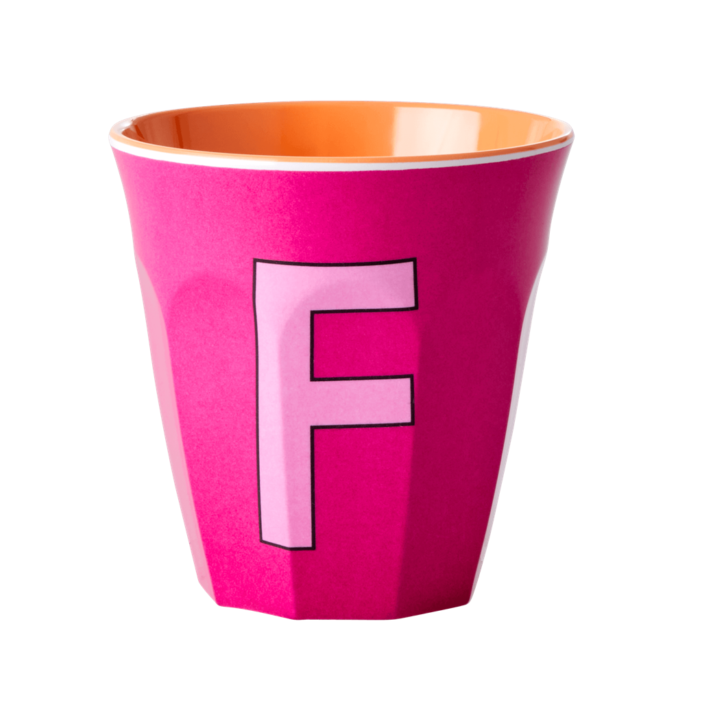 Buchstabenbecher Dunkles Pink F