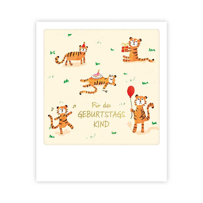 Kleine Postkarte - Für das Geburtstagskind Tiger