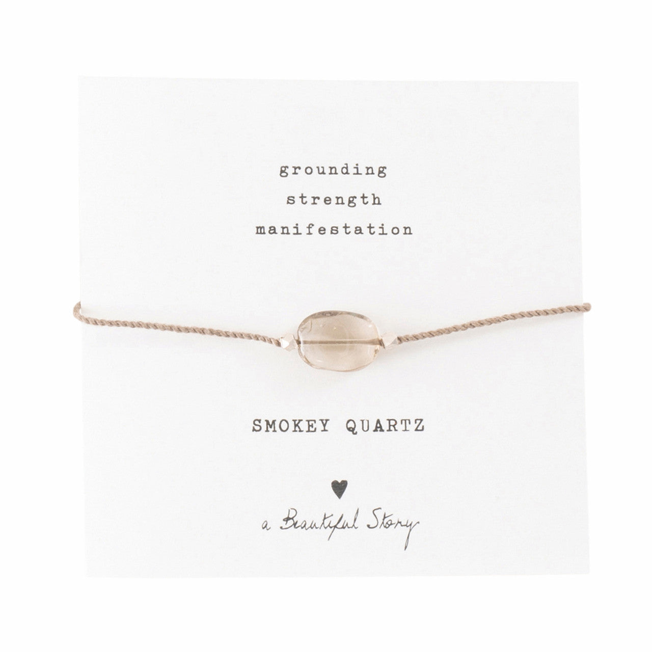 Edelsteinkarte Rauchquarz Silber Armband