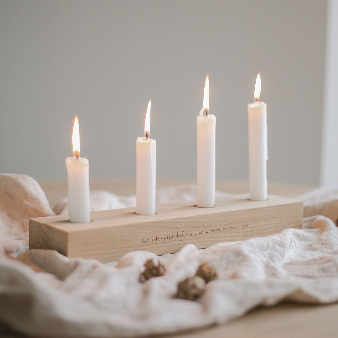 Adventskerzenbrett aus Eiche Weihnachten