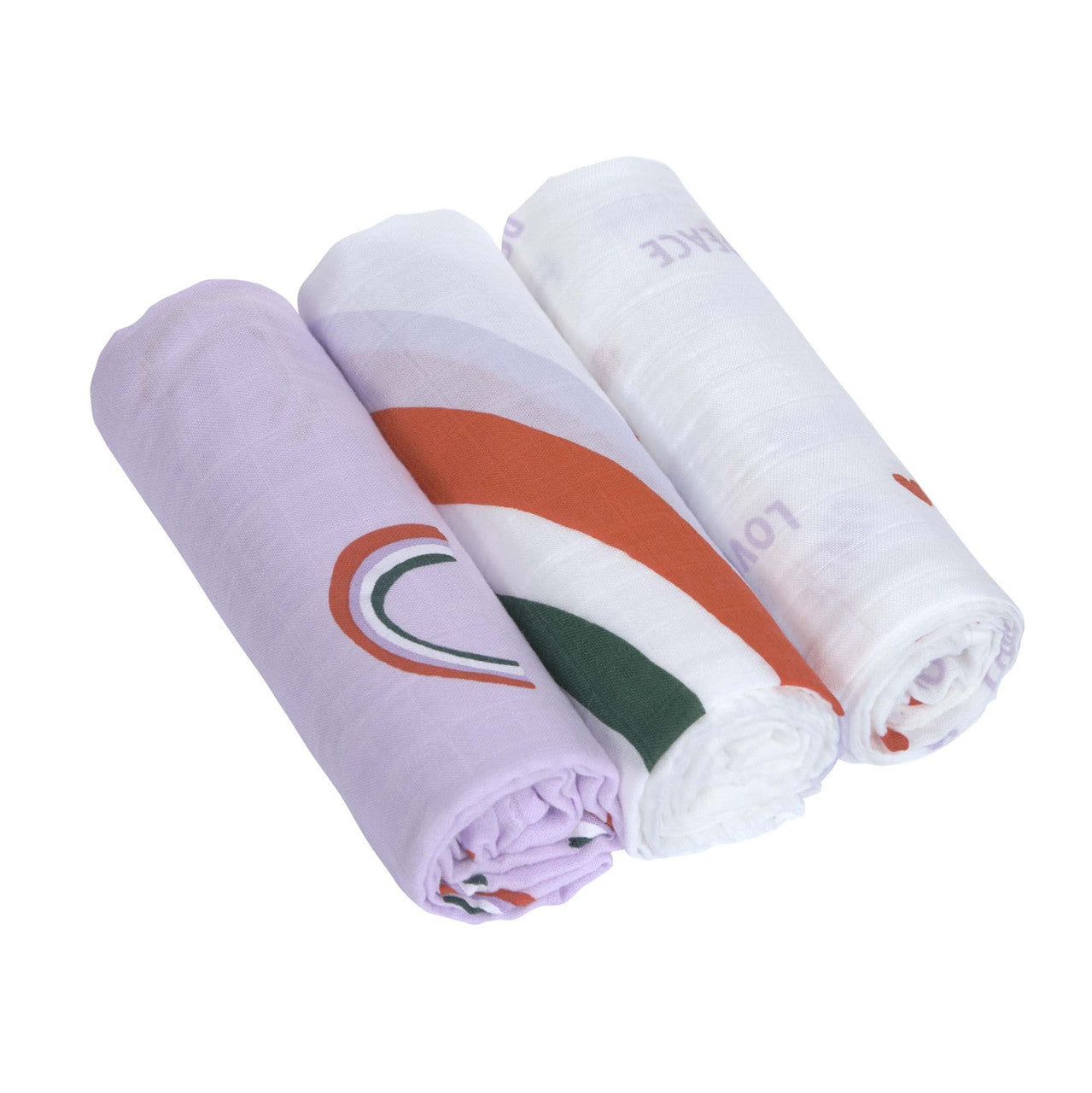 Spucktuch Regenbogen groß Happy RascalsHeavenly Soft Swaddle lila