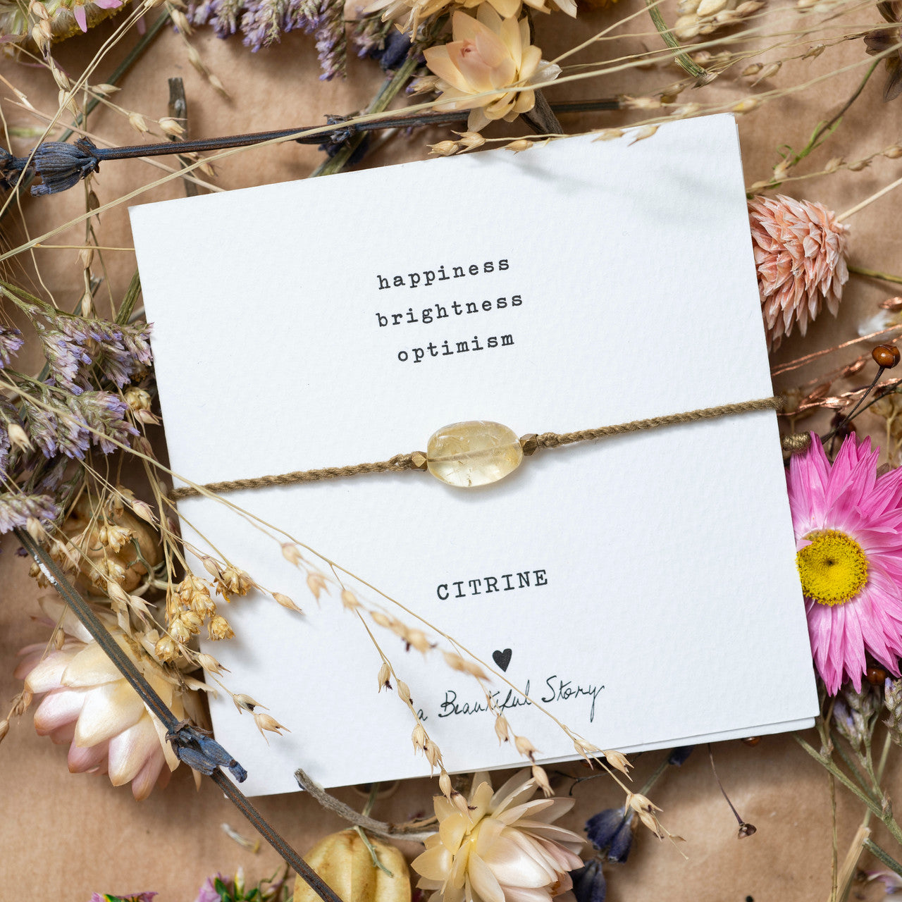 Edelsteinkarte Citrin Gold Armband