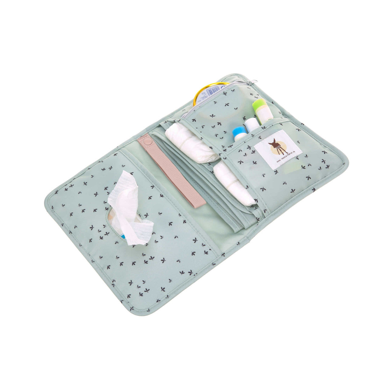 Windeltasche - Floral mint - Lässig