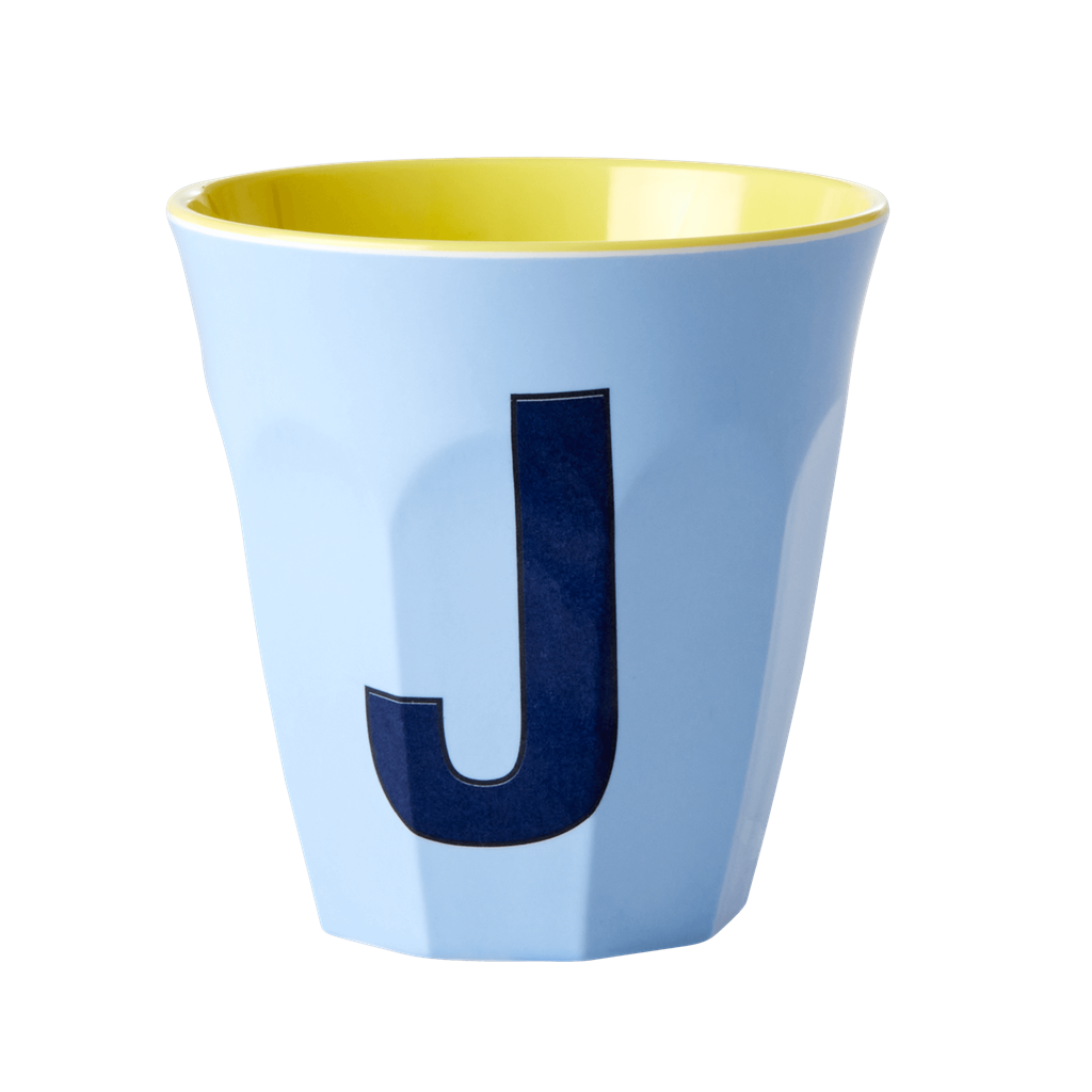 Buchstabenbecher Hellblau J