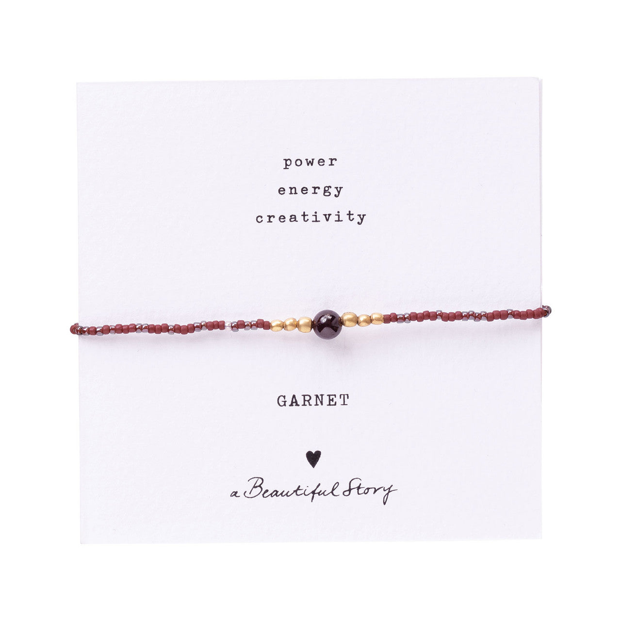 Iris Card Granat Goldfarbig Armband