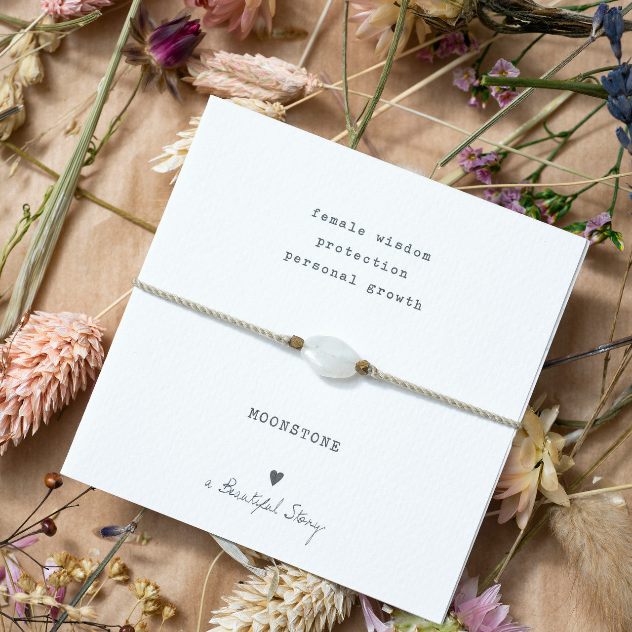 Edelsteinkarte Mondstein Gold Armband