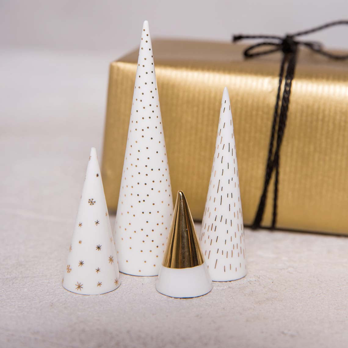 Winterwald klein gold - Set aus 4