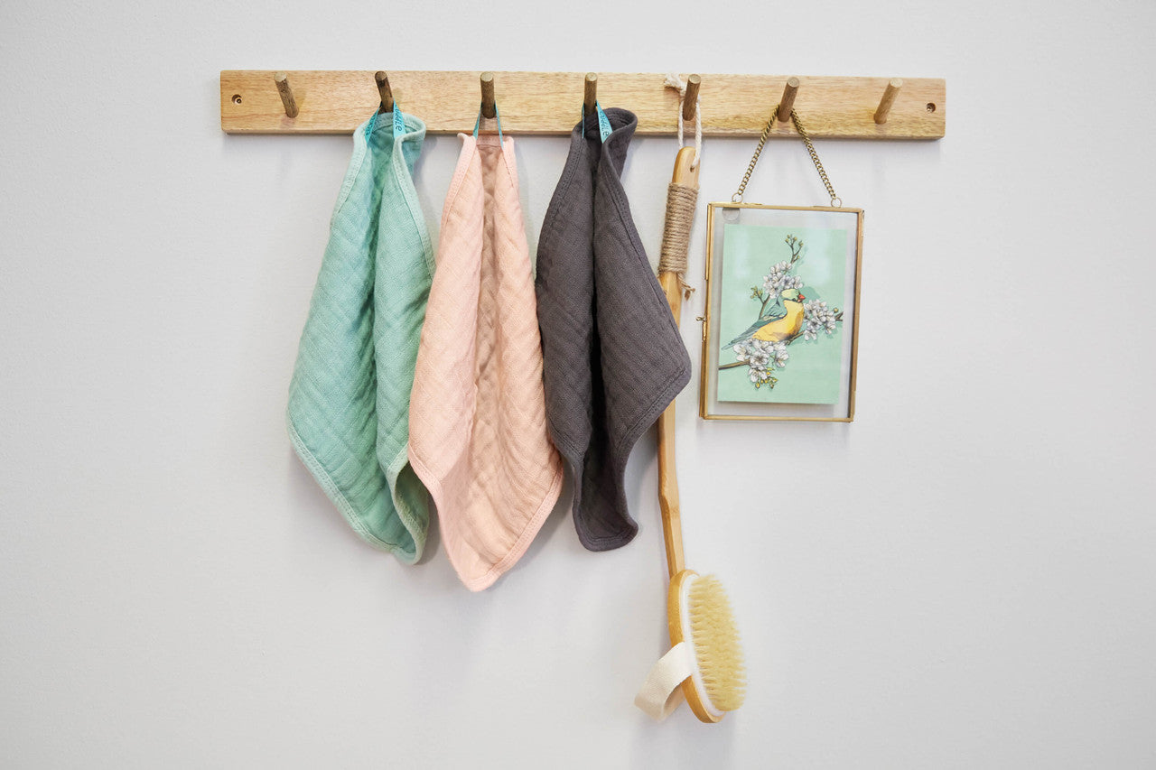 Waschlappen aus Muslin Anthracite - 3 Stk