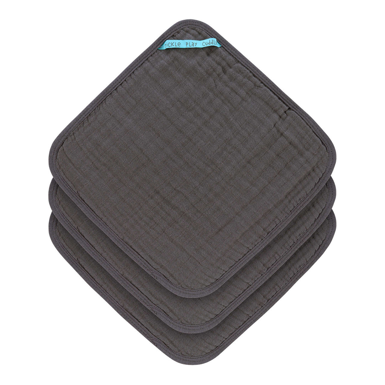 Waschlappen aus Muslin Anthracite - 3 Stk