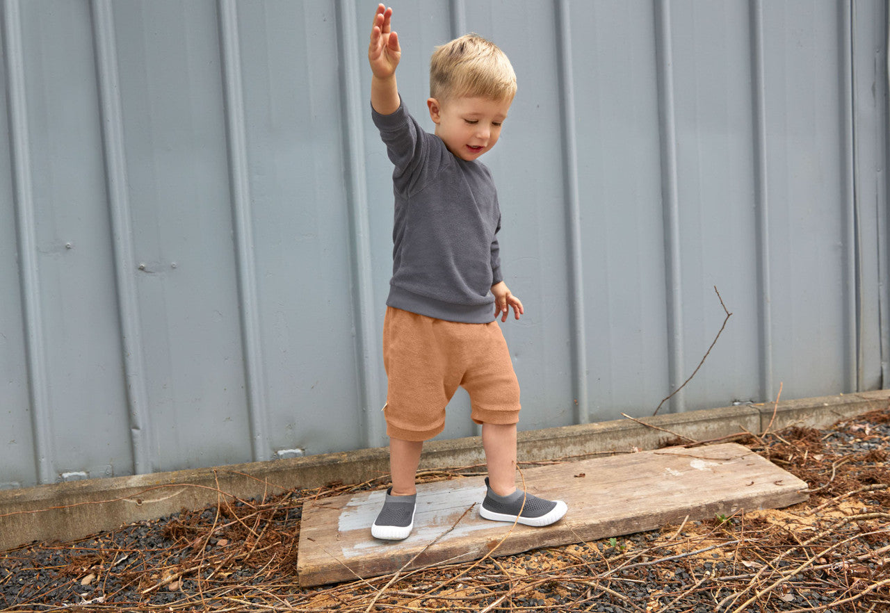 Frottee Sweater Kinder Anthrazit