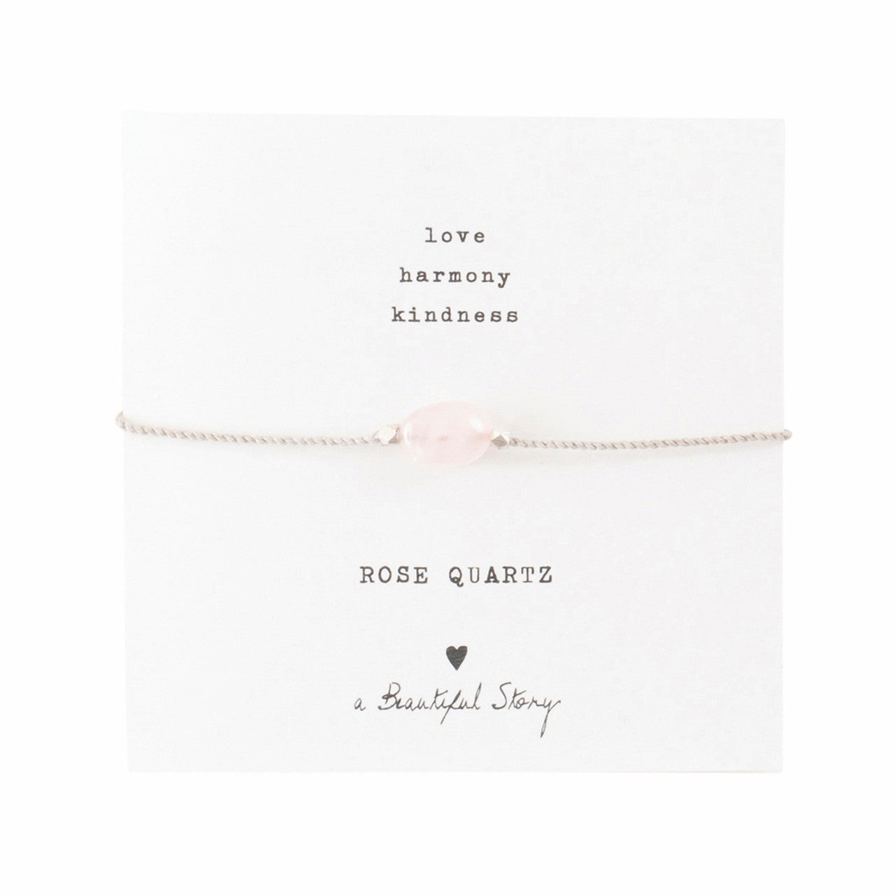 Edelsteinkarte Rosenquarz Silber Armband
