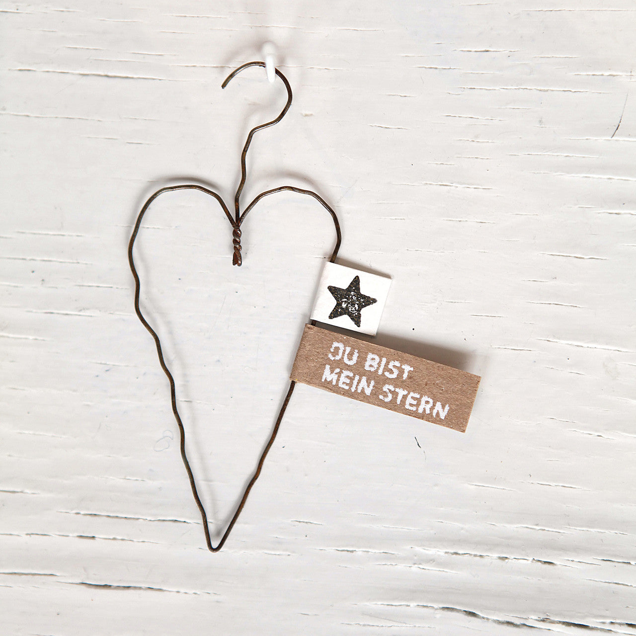 Drahtherz Ornament Du bist mein Stern