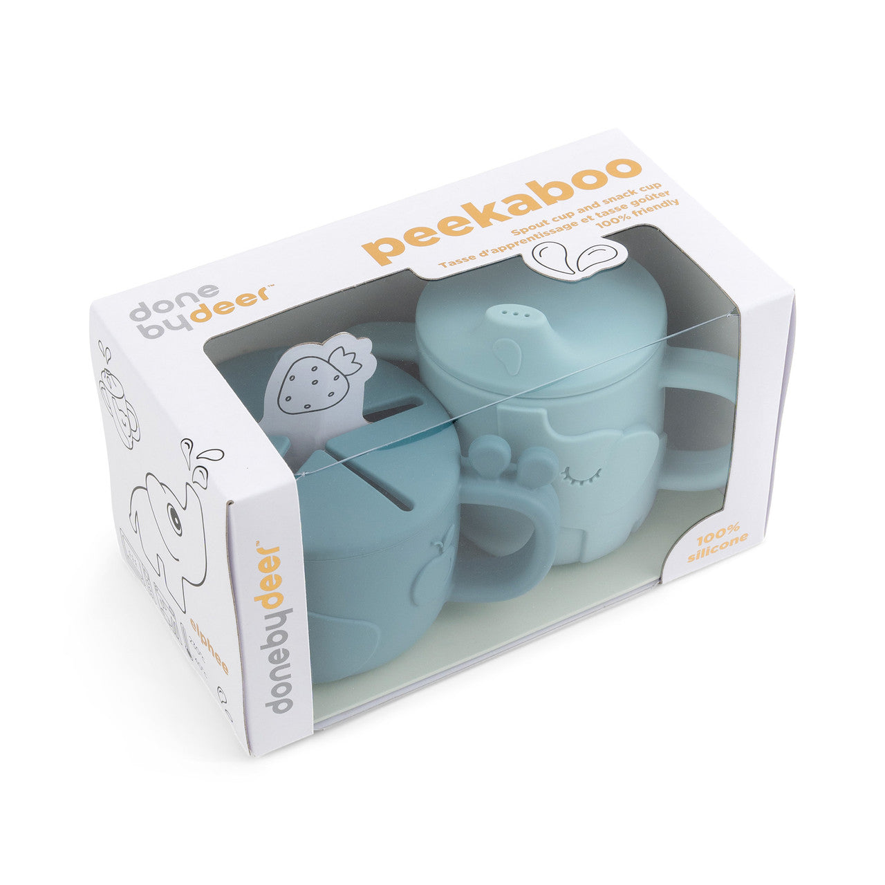 Peekaboo Snack & Trinkbecher Set Deer friends Blau