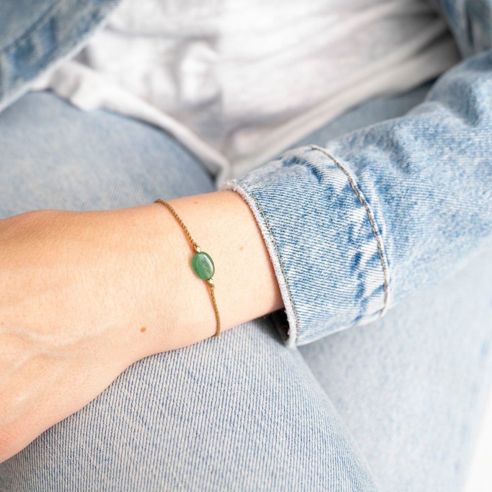 Edelsteinkarte Aventurin Gold Armband
