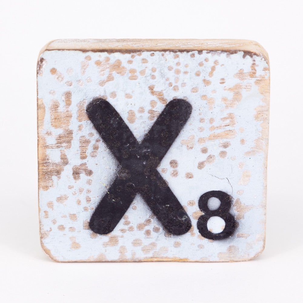 Holzbuchstabe - X - im Scrabble-Style