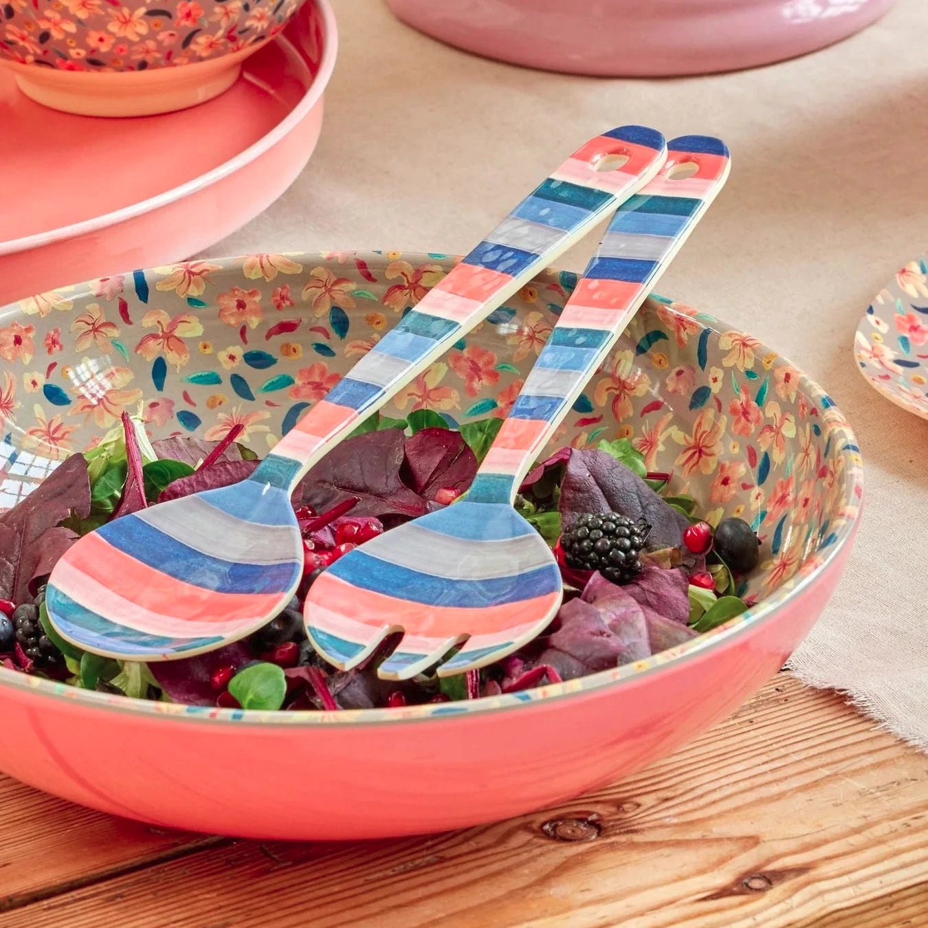 Melamin Salatbesteck N.Y. Minute Stripes