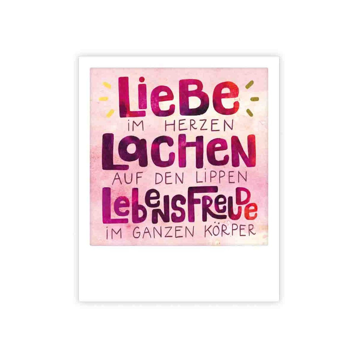Kleine Postkarte - Liebe Lachen Lebensfreude