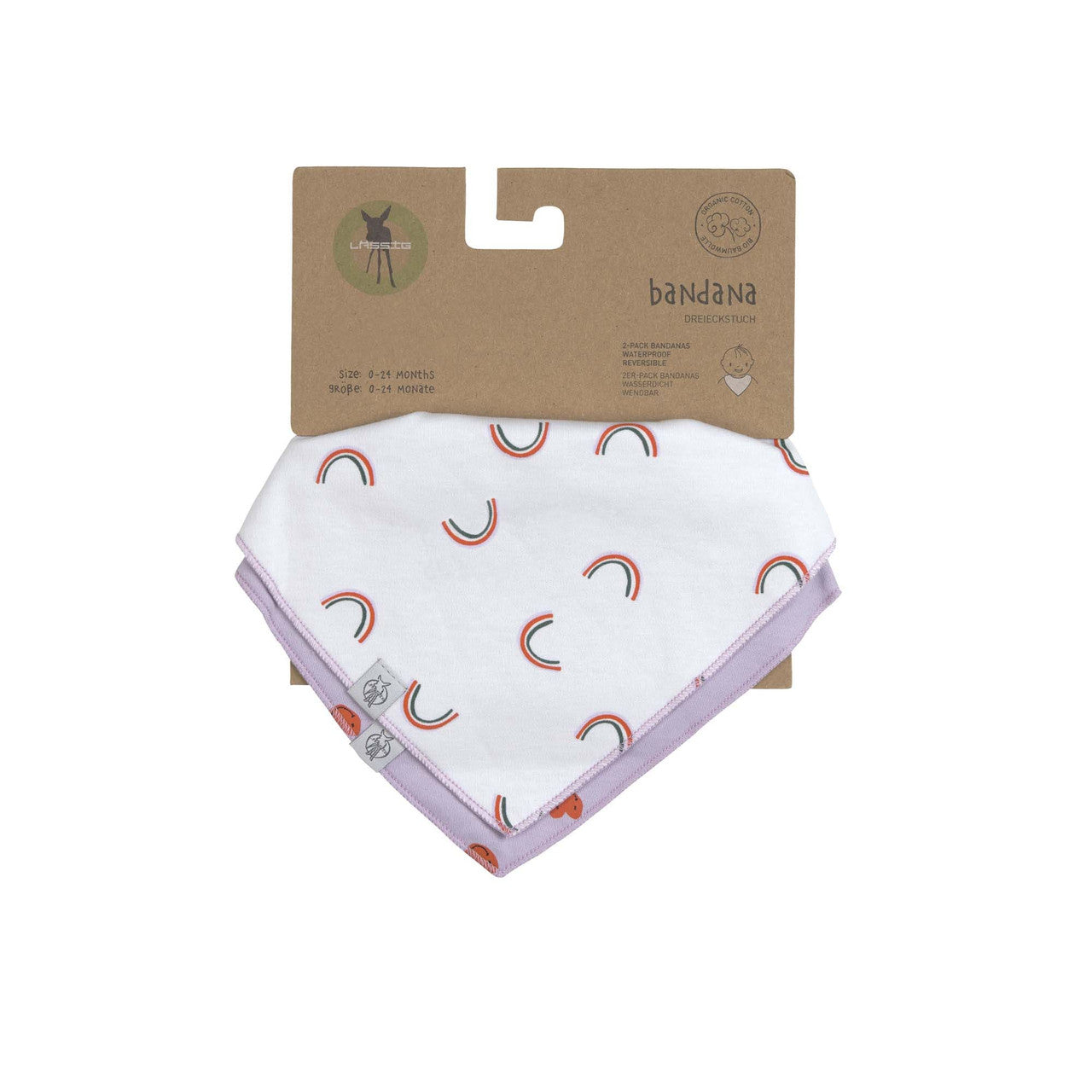 Dreieckstuch Baby Happy Rascals Smile rosa - 2 Stk