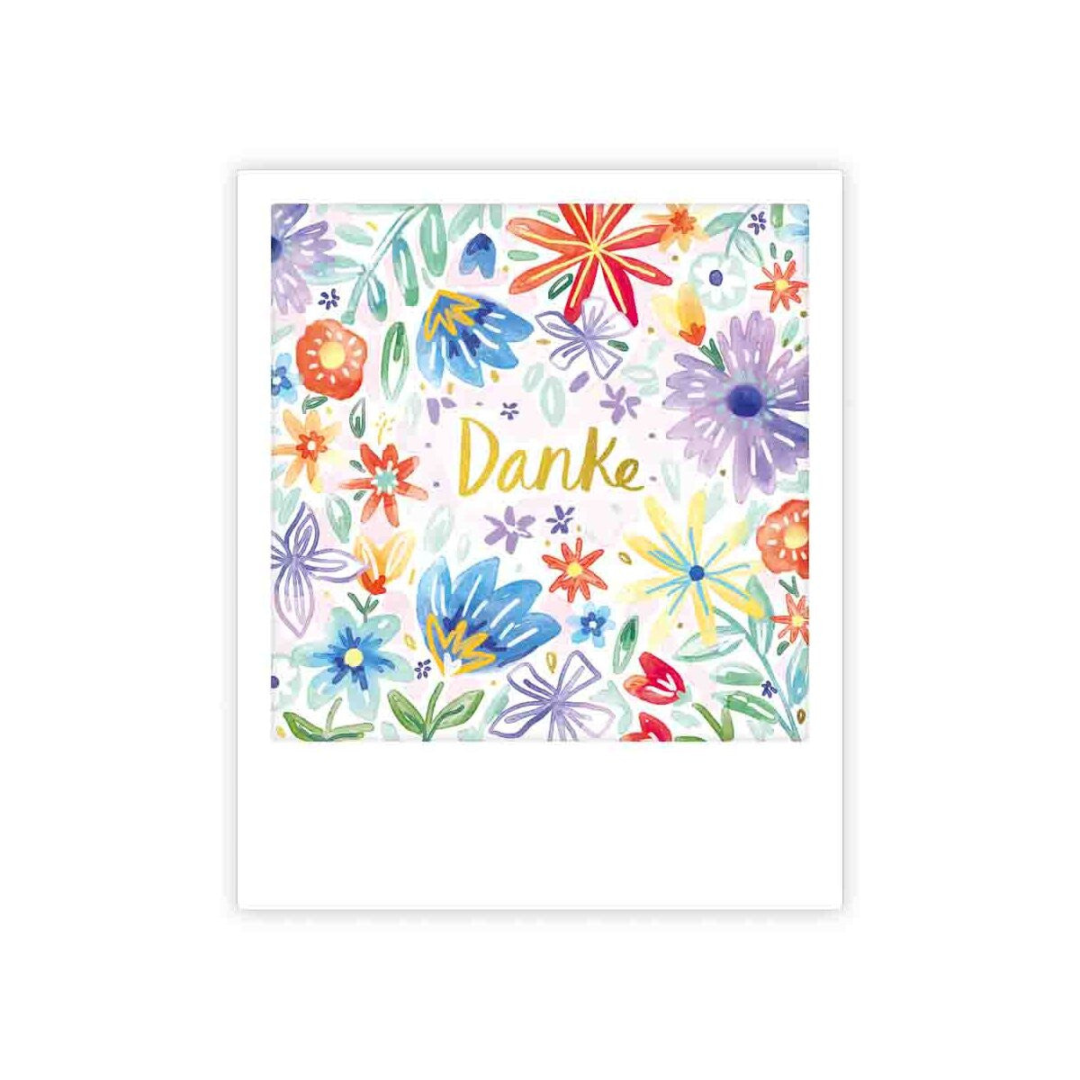 Kleine Postkarte Danke Blumenmuster
