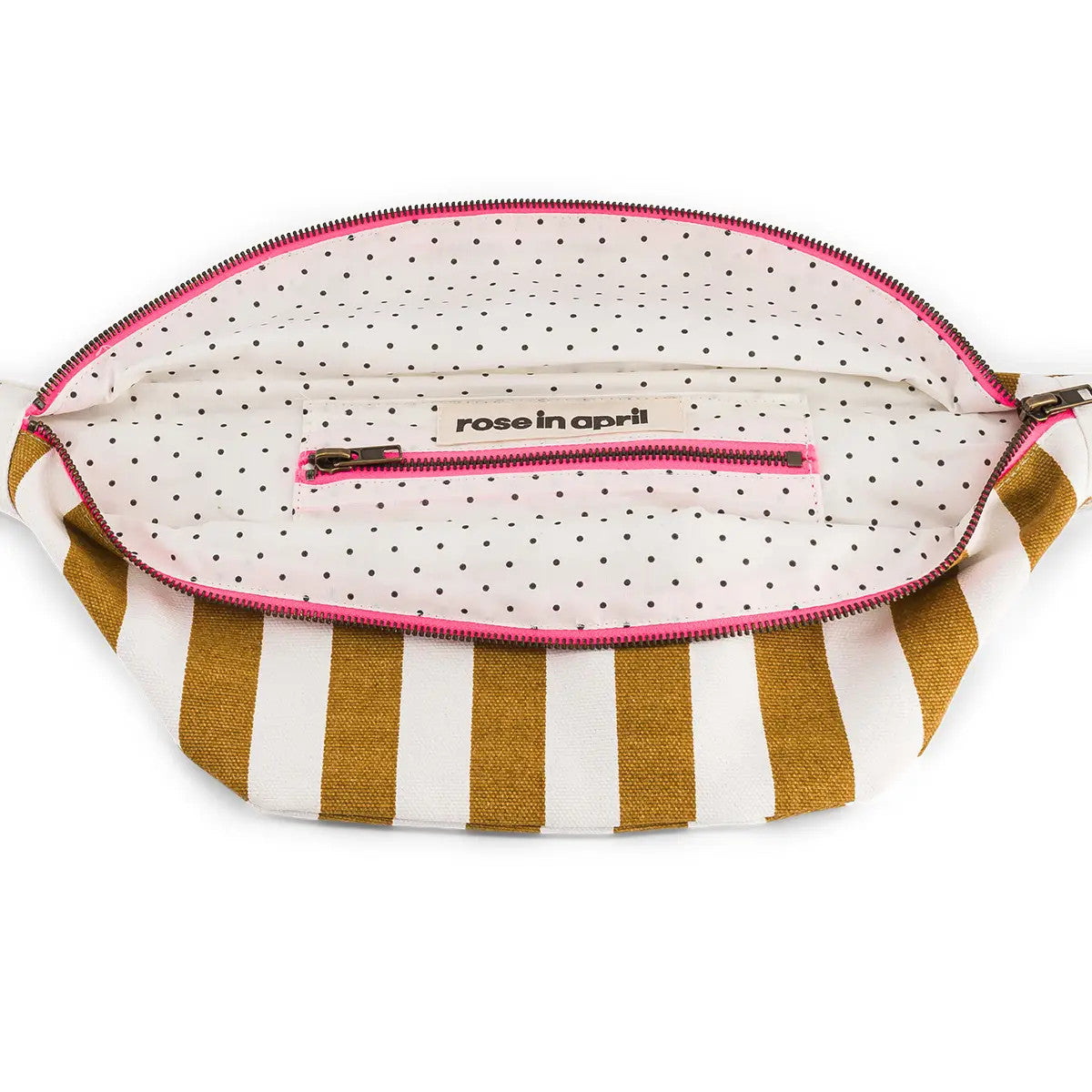 Bauchtasche Elisa Streifen Karamell Ecru