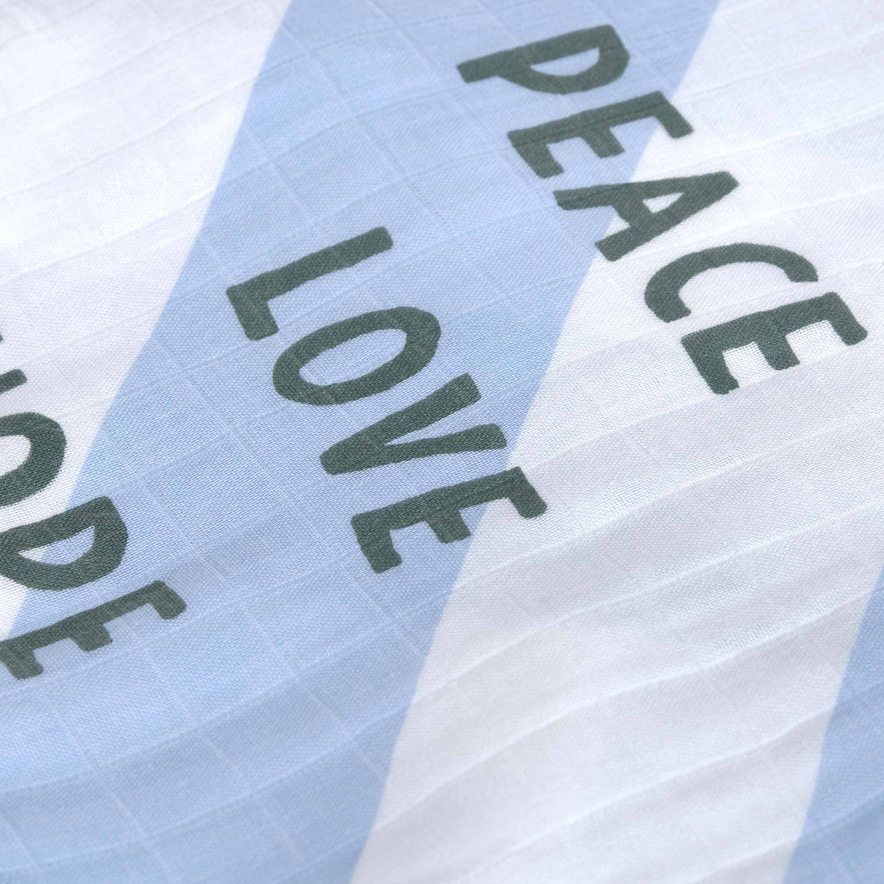 Pucktuch Hope, Peace, Love Heavenly Soft Swaddle blau