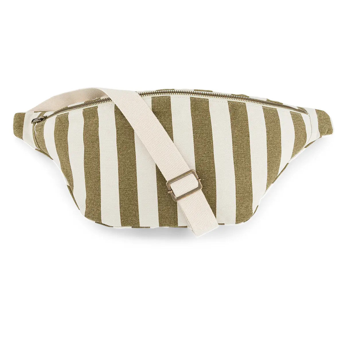 Bauchtasche Elisa Streifen Olive Beige