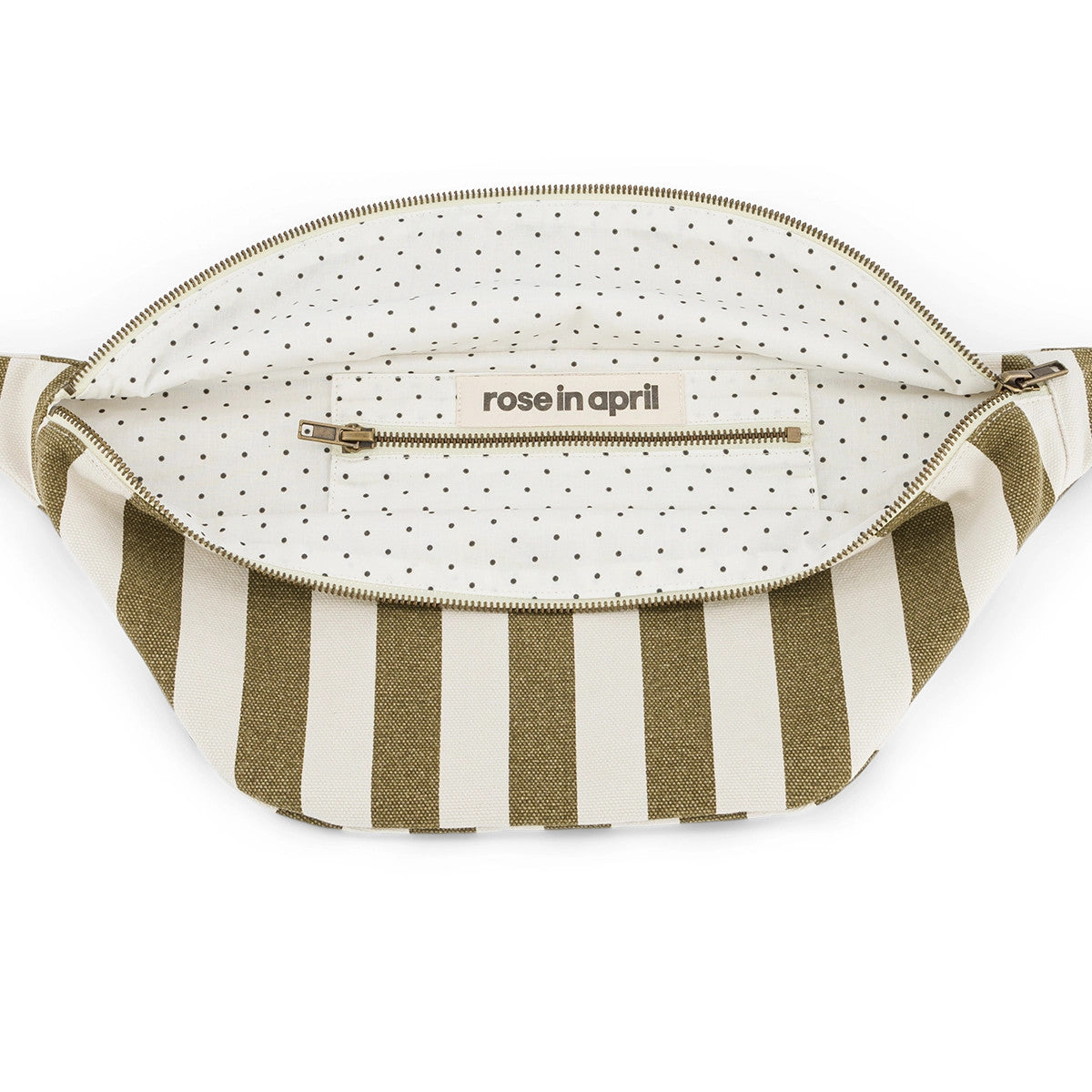Bauchtasche Elisa Streifen Olive Beige