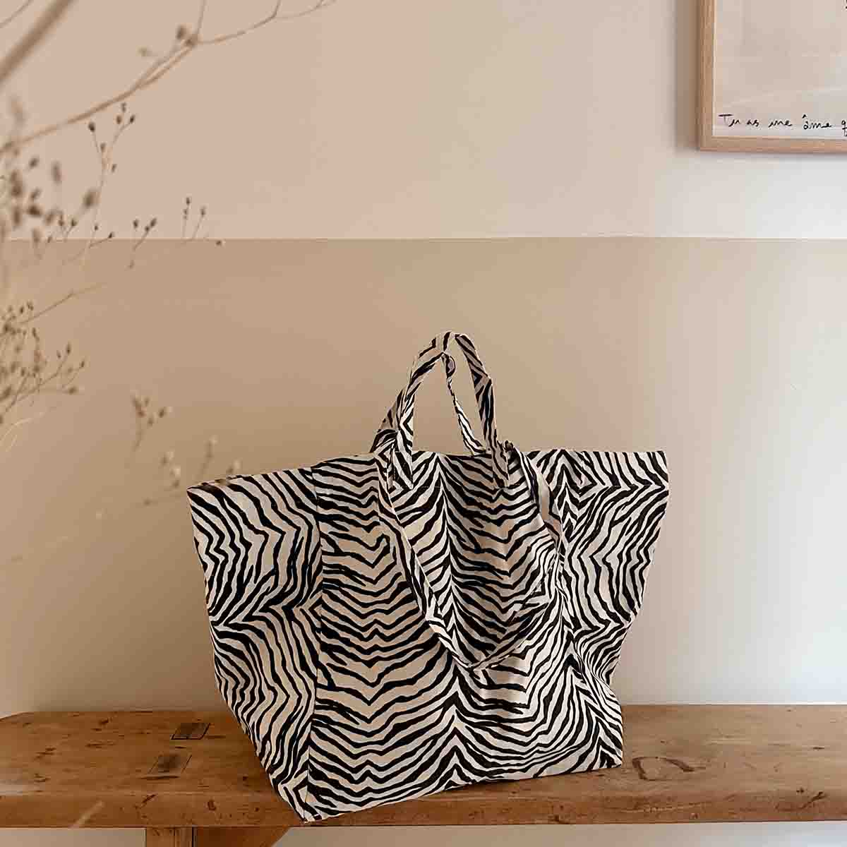 Einkaufstasche Elisa Zebra Beige