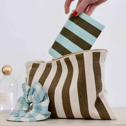 Geldbörse Marie Streifen Aqua Olive