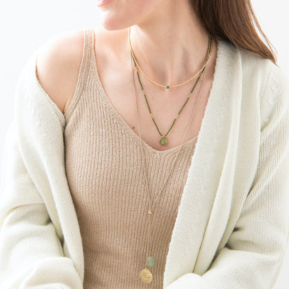 Flora Aventurine Gold Halskette