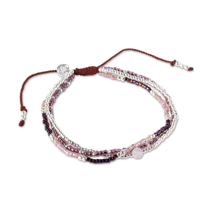 Reflection Rosenquarz silberfarbenes Armband