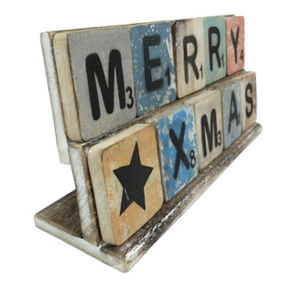Buchstabenbrett doppelt 30 cm natur