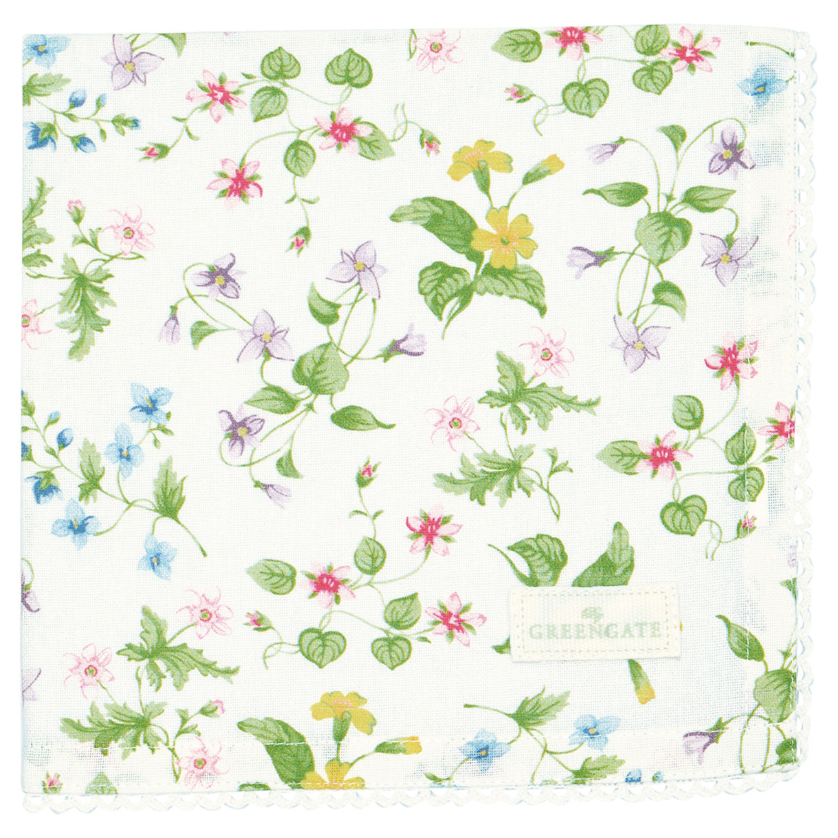 Stoffserviette mit Spitze Karolina white
