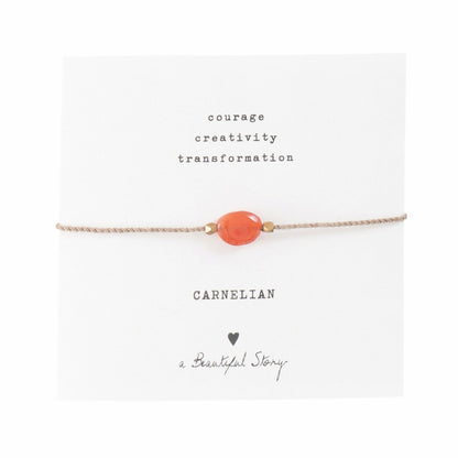 Edelsteinkarte Karneol Gold Armband