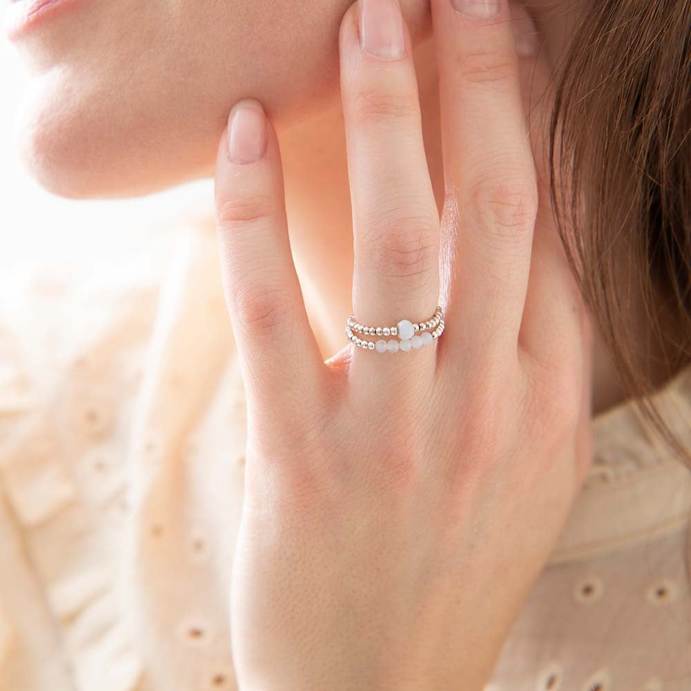 Beauty Blauer Achat Ring M/L