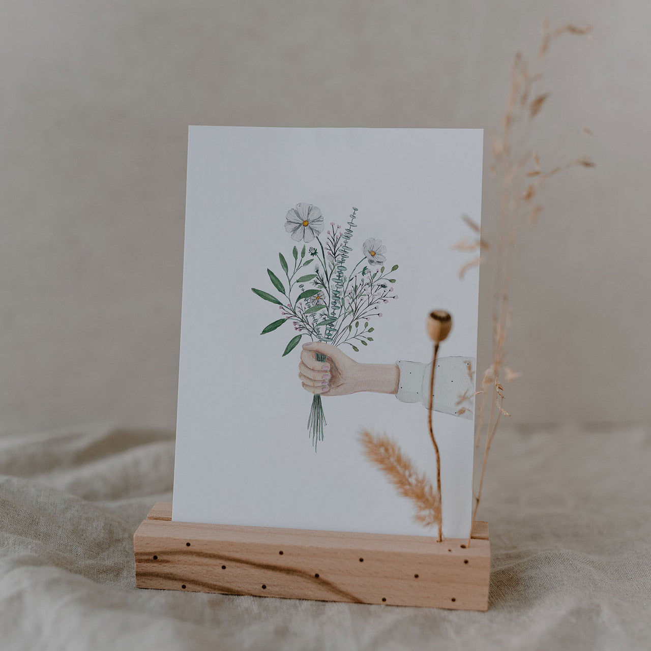 Postkarte Blumenhand