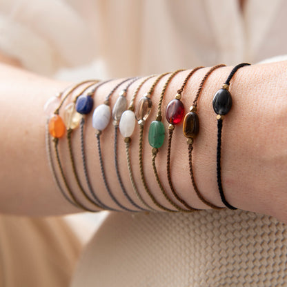 Edelsteinkarte Granat Gold Armband