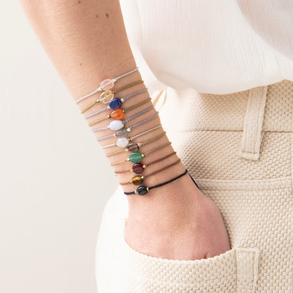 Edelsteinkarte Granat Gold Armband