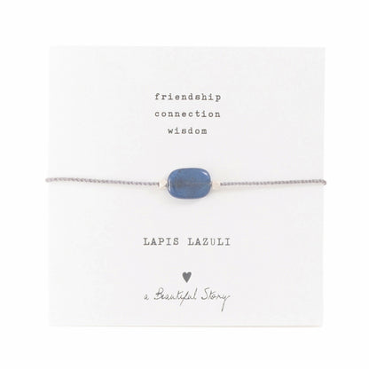 Edelsteinkarte Lapislazuli Silber Armband