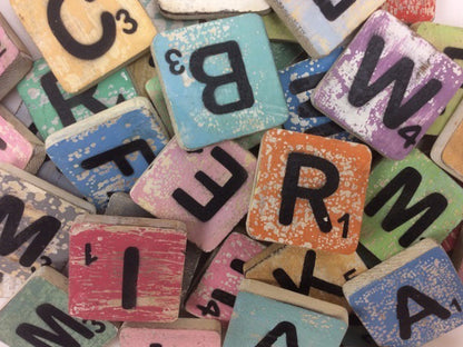 Holzbuchstabe - J - im Scrabble-Style
